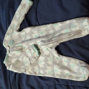 Newborn baby elephant pajamas blue and grey